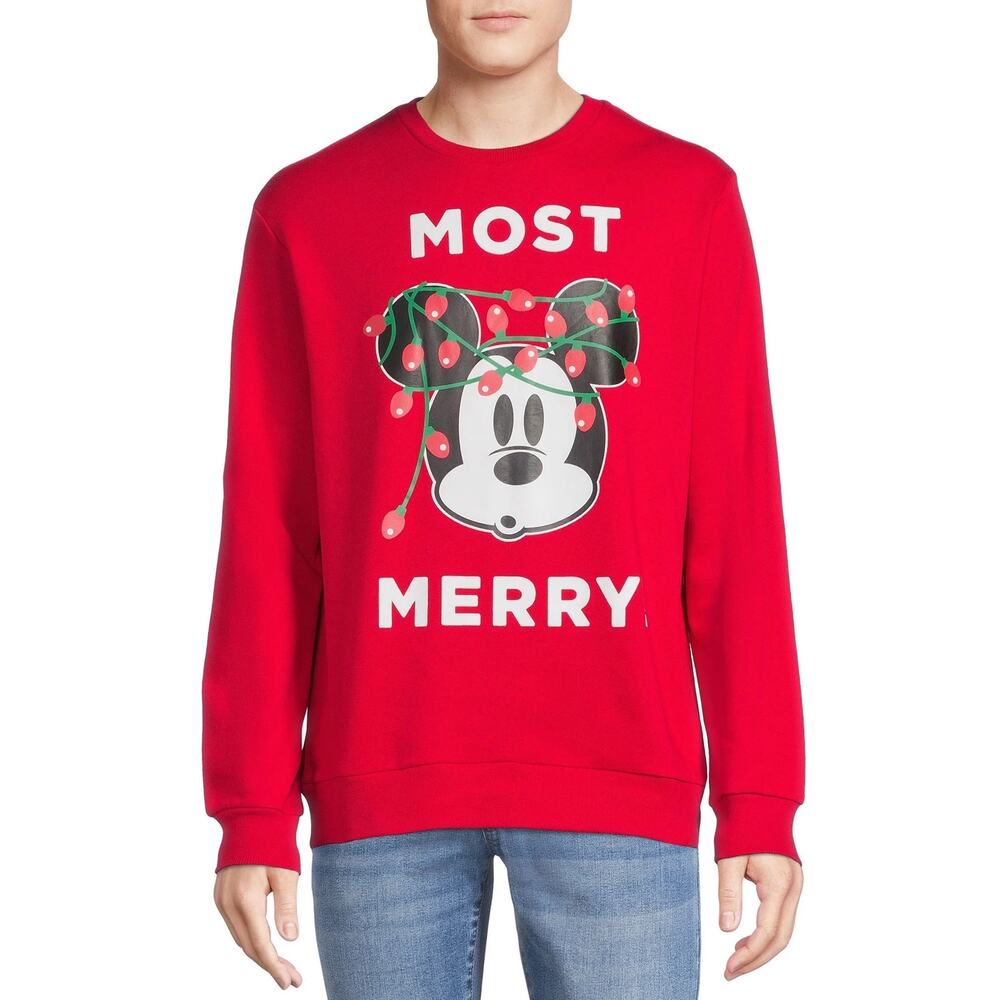 Disney mickey mouse mens “most merry” pullover holiday sweater size 2XL